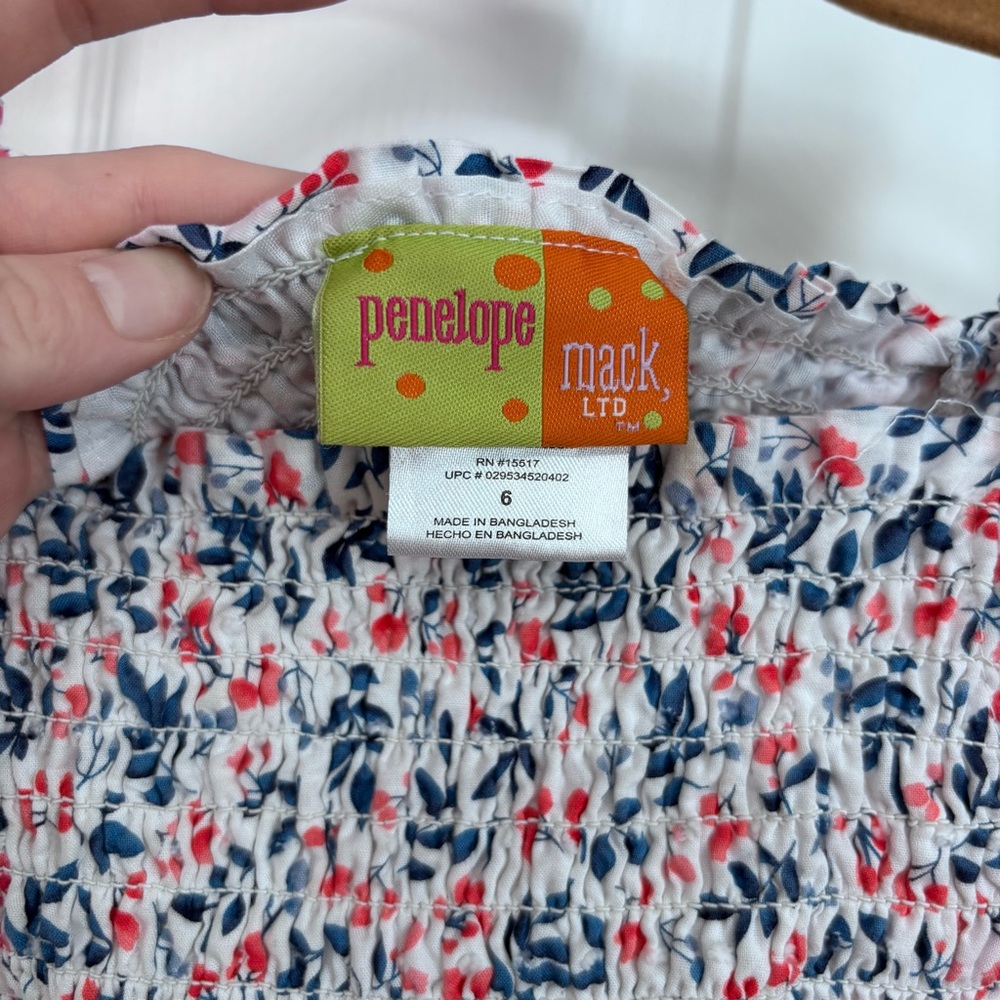 Patchwork Floral Smocked Dress | Penelope Mack Girls 6 - Picture 3 of 7